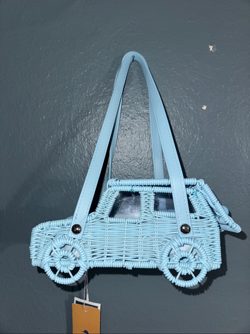 Tommy Bahama Light Blue Woven Car Tote
